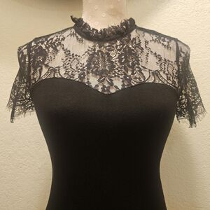Elegant Black Lace Women's Top